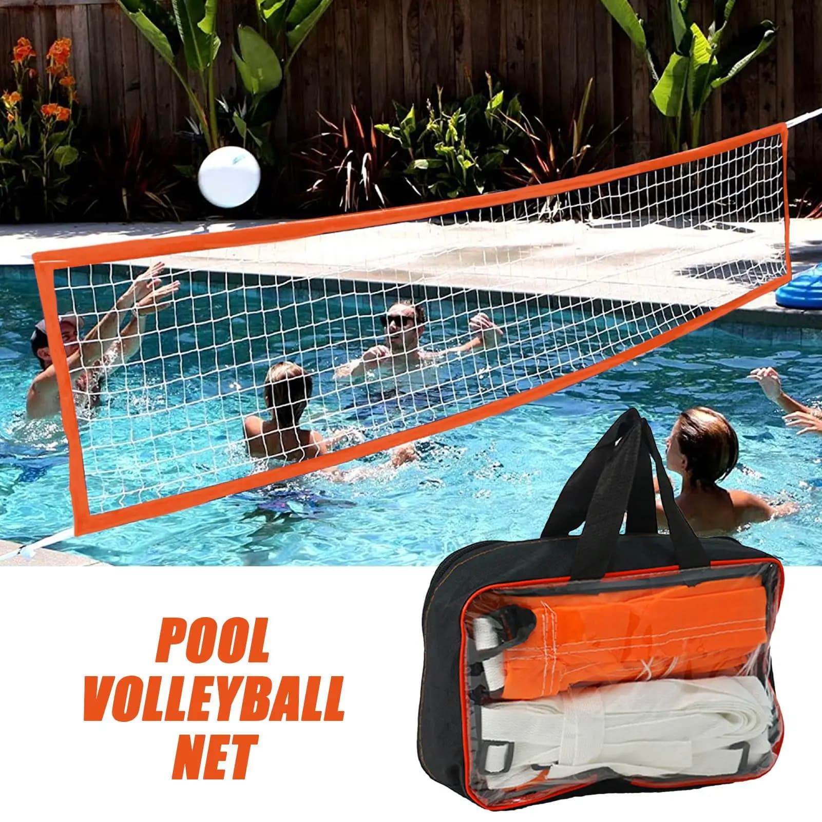 Rete da Pallavolo per Piscina Regolabile, Rete di Ricambio per Pallavolo Acquatica, Attività di Intrattenimento Acquatico Multiuso