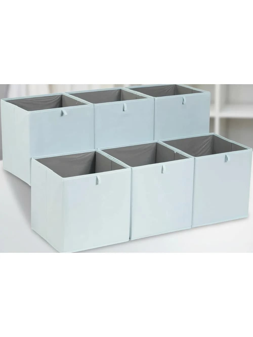 Contenitori portaoggetti pieghevoli, organizer cubici pieghevoli per scaffali e armadi, confezione da 6, verde giada, organizzazione domestica salvaspazio
