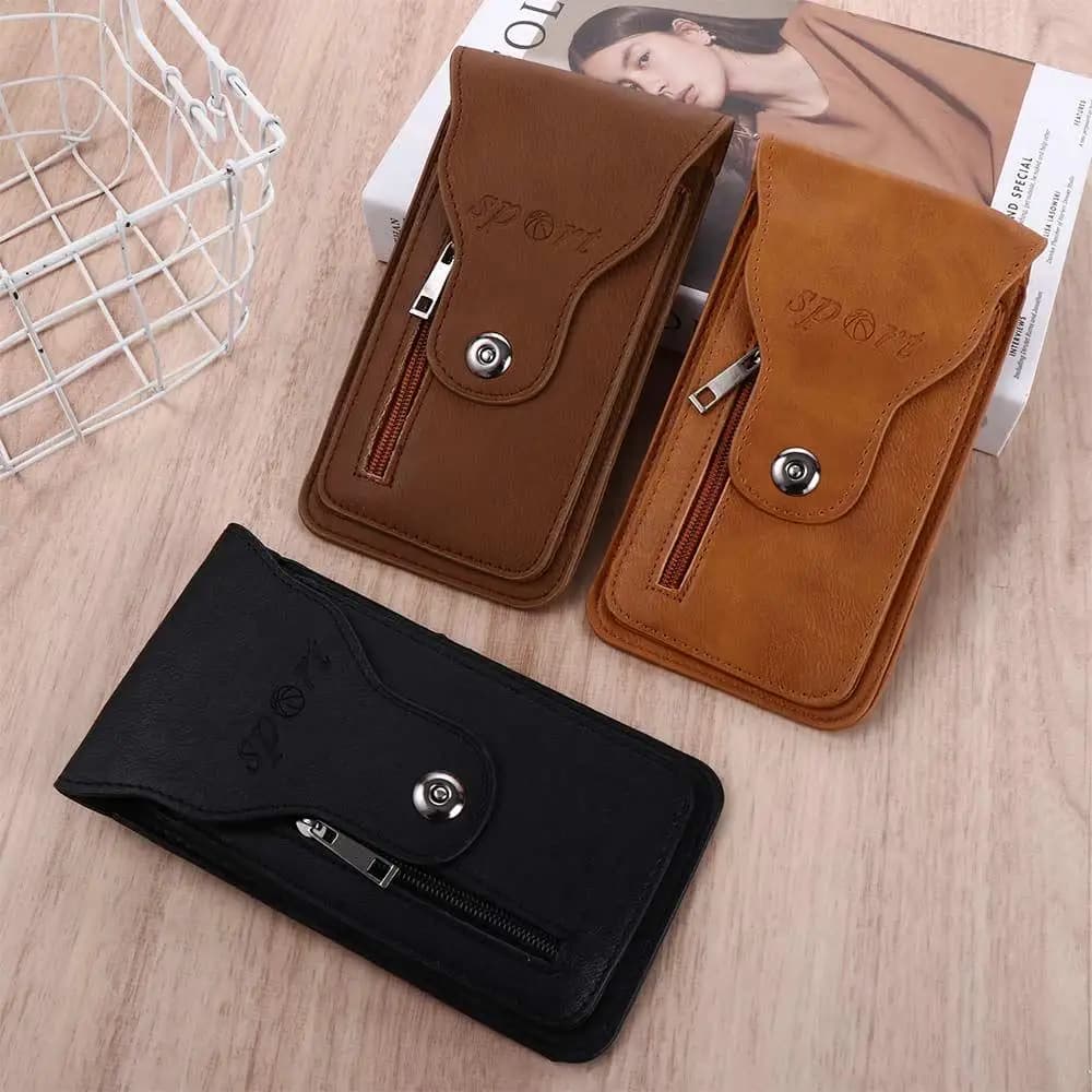 Running Portable Waist Bag with Clasp, Cellular Door, Exterior Wallet
