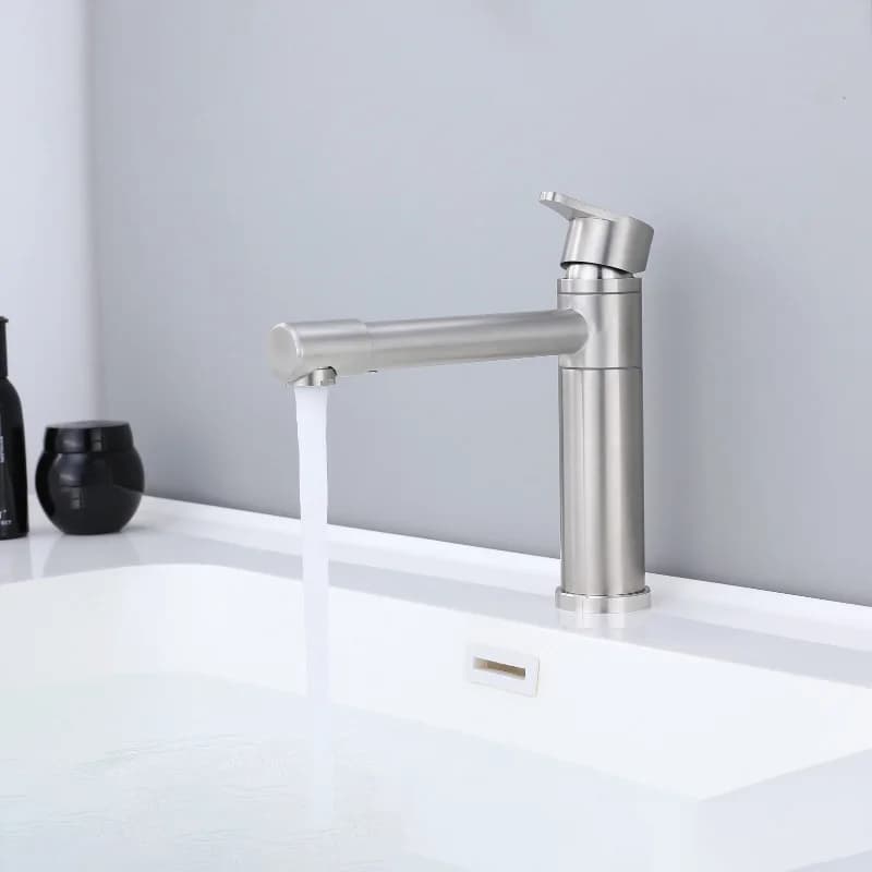 Rubinetto Minimalista per Bagno, Miscelatore per Lavabo da Appoggio, Rubinetto Girevole in Acciaio Inossidabile per Lavandino, Rubinetti per Toilette e Lavabo