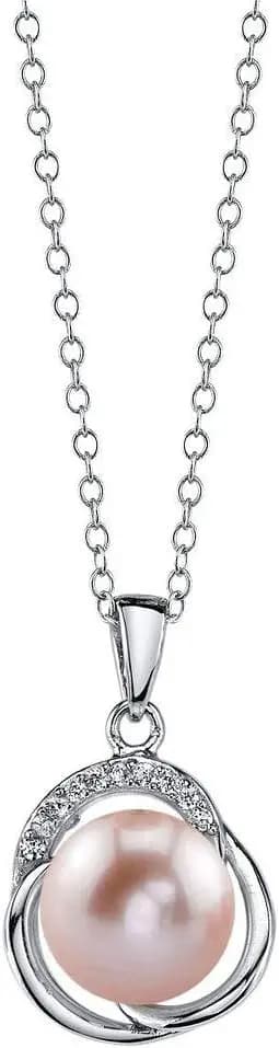 Ciondolo e Orecchini Johnson con Perle d'Acqua Dolce Coltivate da 8mm e 9mm e Zirconia Cubica per Donne