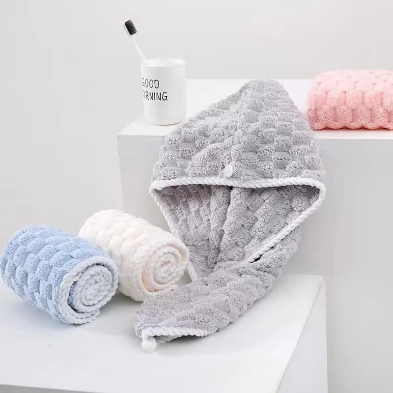 1PC Donne Asciugamano per asciugare i capelli lunghi Asciugatura rapida Berretto per capelli Carino Cuffia per capelli ad asciugatura rapida Forte assorbente Asciugamano Cappelli da bagno