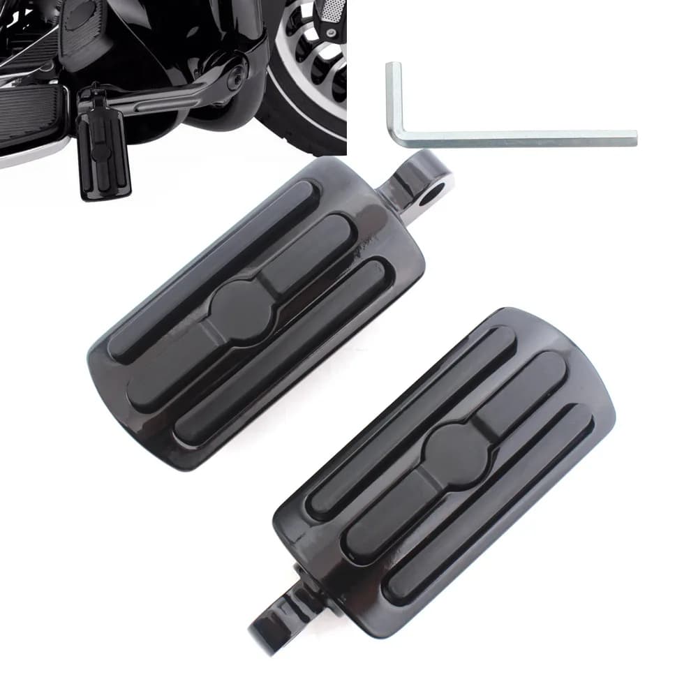 Poggiapiedi da Moto (1 Paio) con Attacco Maschio Neri per Harley Sportster XL 1200 883 Custom Touring Road Glide Dyna