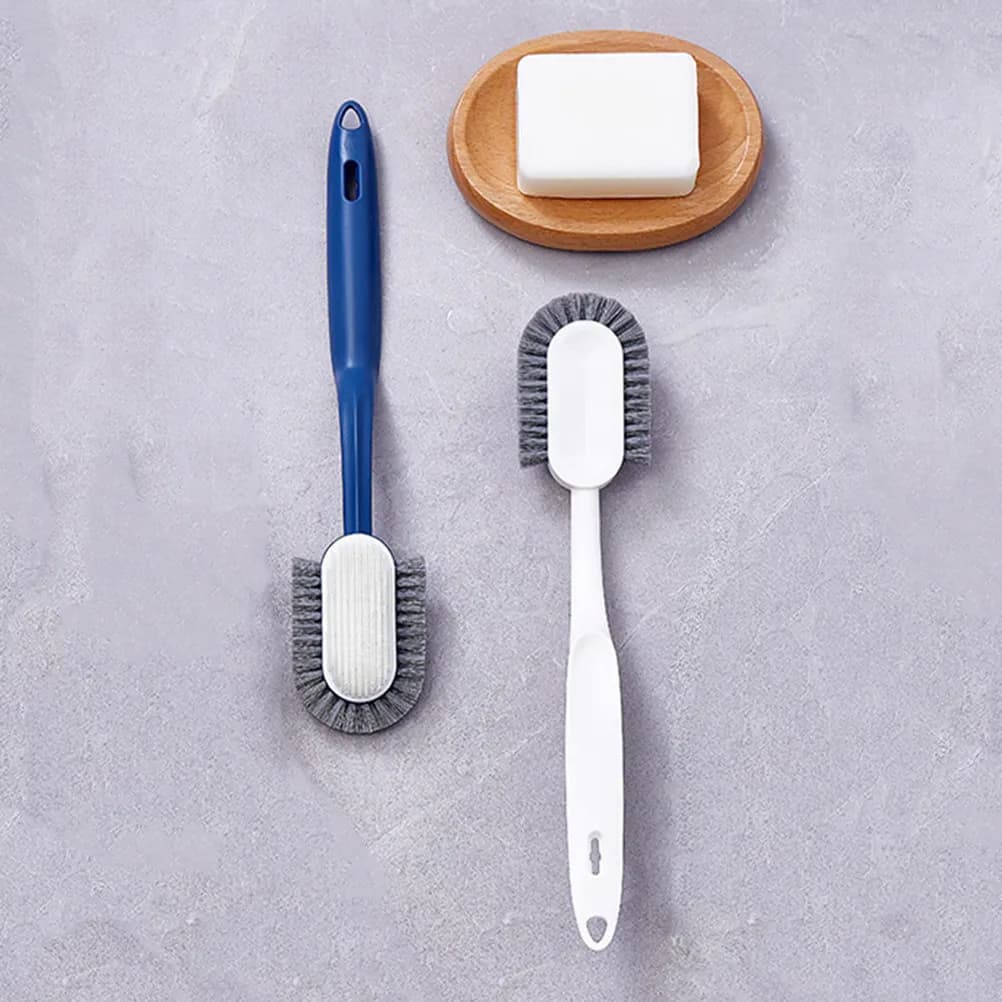 Spazzola per Pulizia in Plastica con Manico Lungo, Impugnatura Ergonomica, Foro per Appendere, per Casa, Ufficio, Bagno, Scarpe e Bucato
