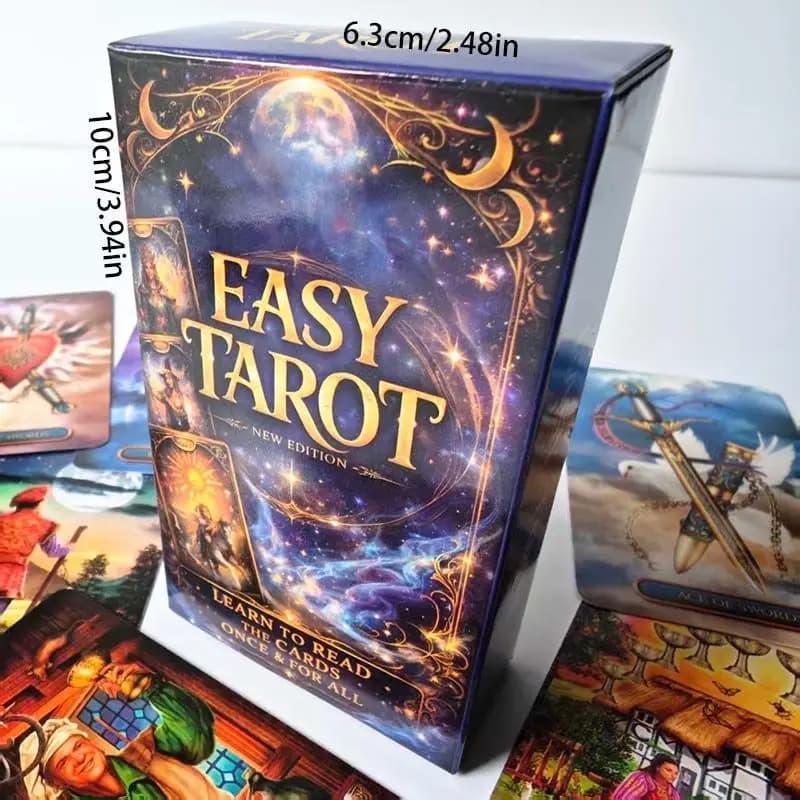 Easy Tarot Deck X- 78 Pcs Beginner-Friendly Tarot Cards for Divination, Meditation, and Self-Discovery 10.3*6cm