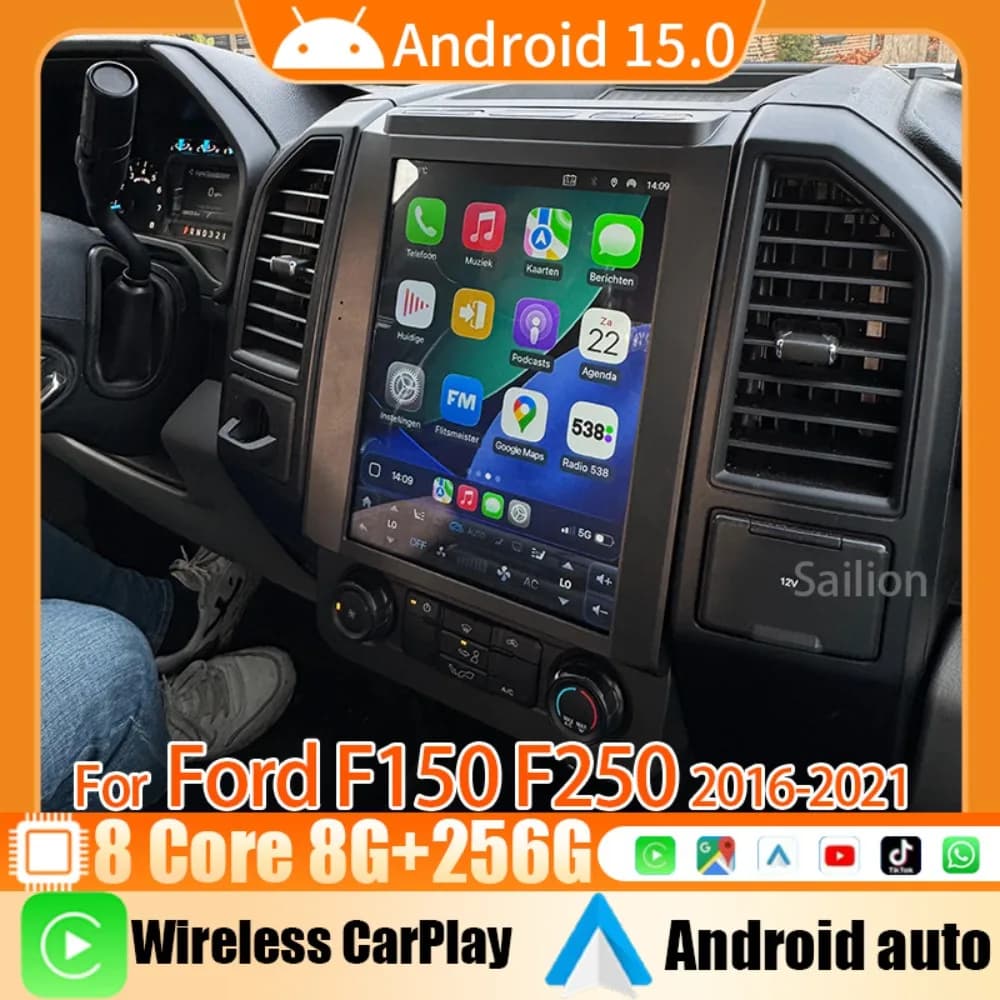 NEW Parade Paper Android15 Autoradio For Ford F150 F250 2016 2017 2018 2019 2020 2021 12.1 "GPS Navigazione Musica BT SWC