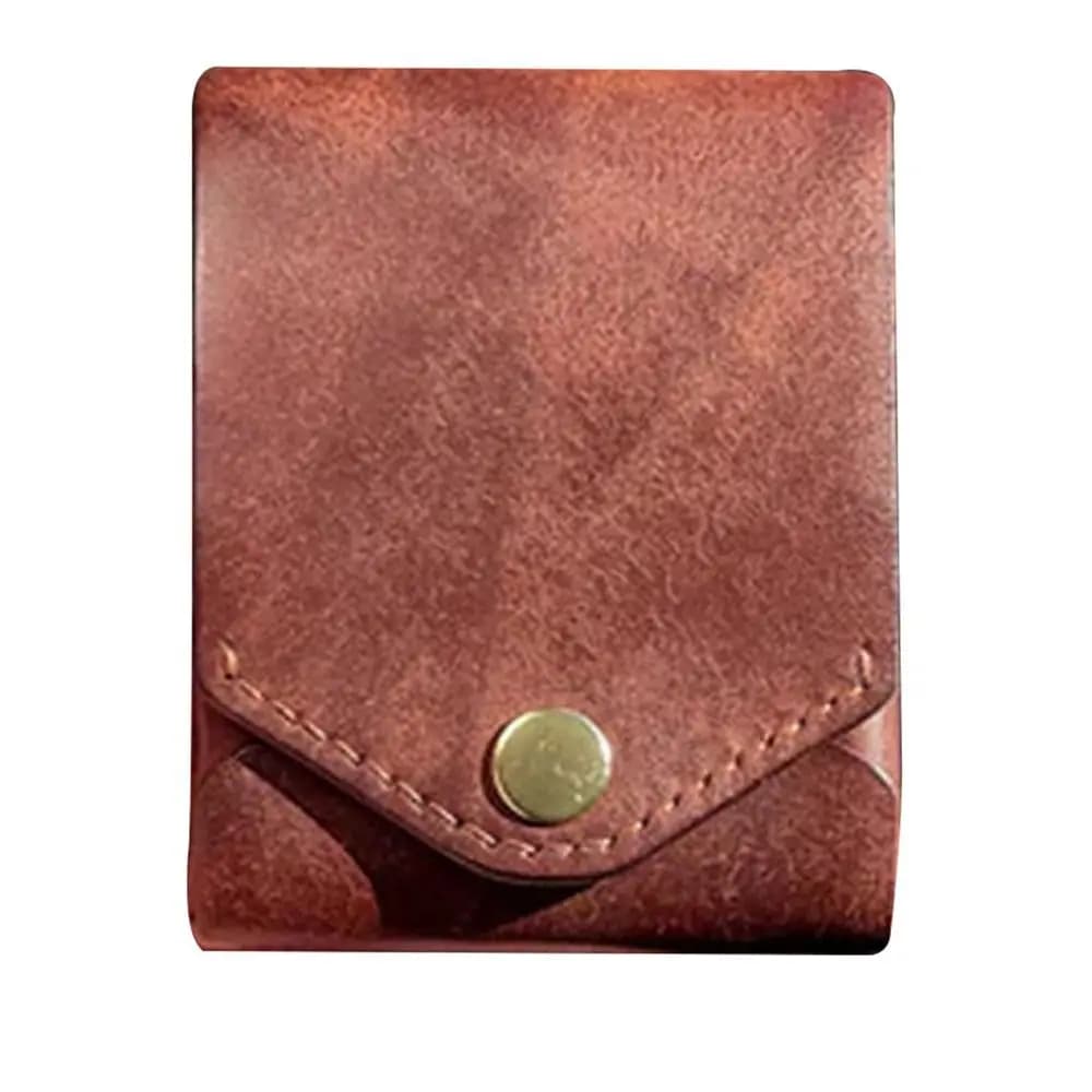 New Waterproof Multifunctional Compact Wallet Handmade PU Leather Built-in Pen Slot Slim Minimalist Wallet Coin Purse Travel