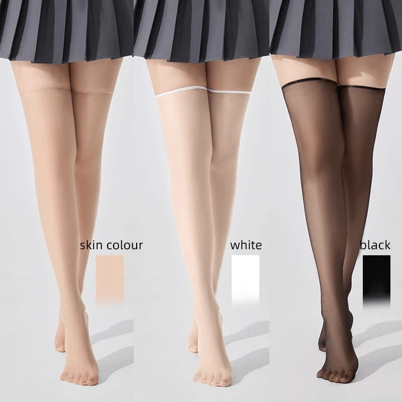 Kave 3 pairs of transparent self-tapping nylons, silky veiled tights for women, long socks, elastic socks