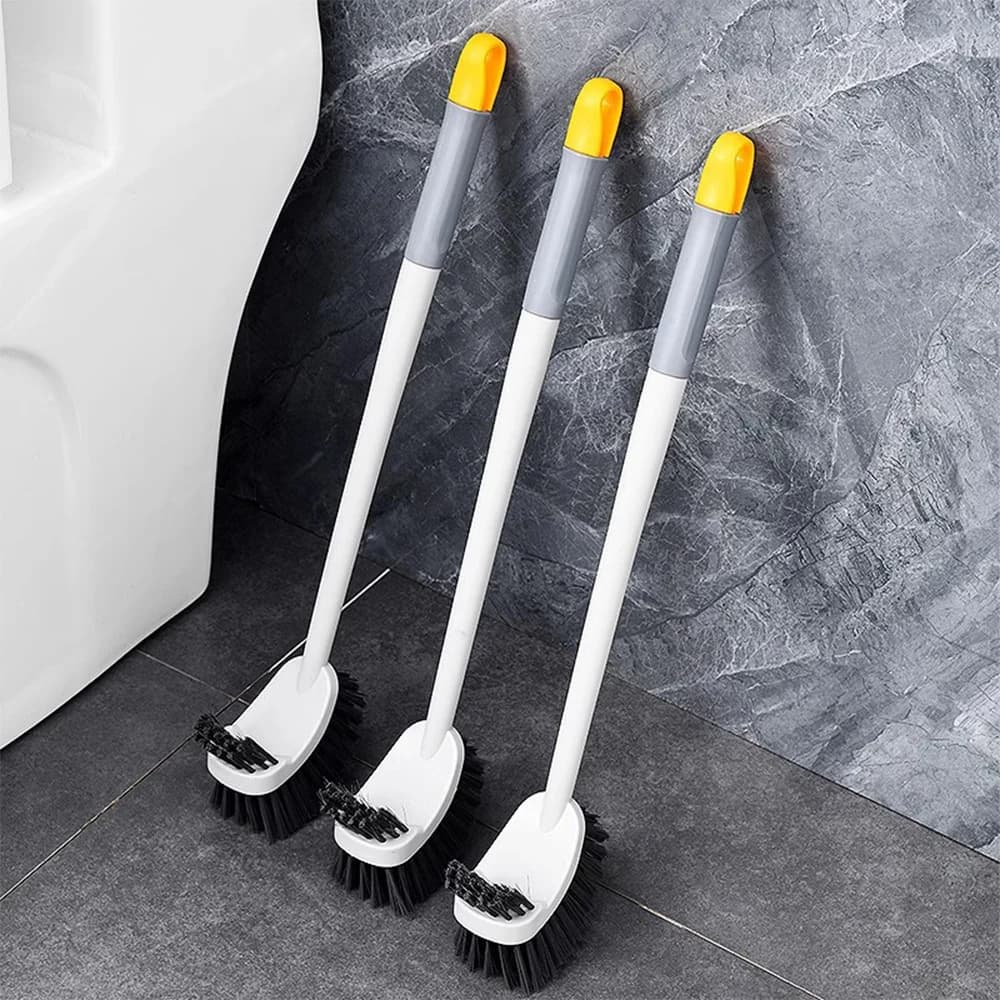 Spazzola per WC con manico lungo, senza angoli morti, da parete per bagno domestico, con setole morbide