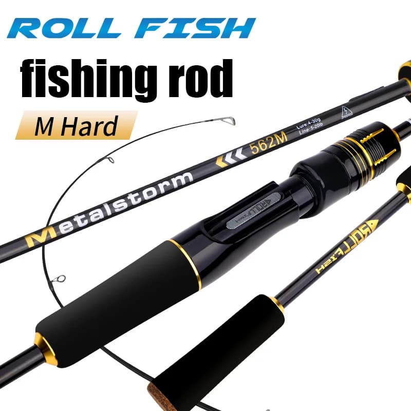 ROLLFISH Spinning Casting canna da pesca acqua dolce acqua salata in fibra di carbonio richiamo canna da pesca Bass Fishing 2 sezioni 1.68-2.7m M