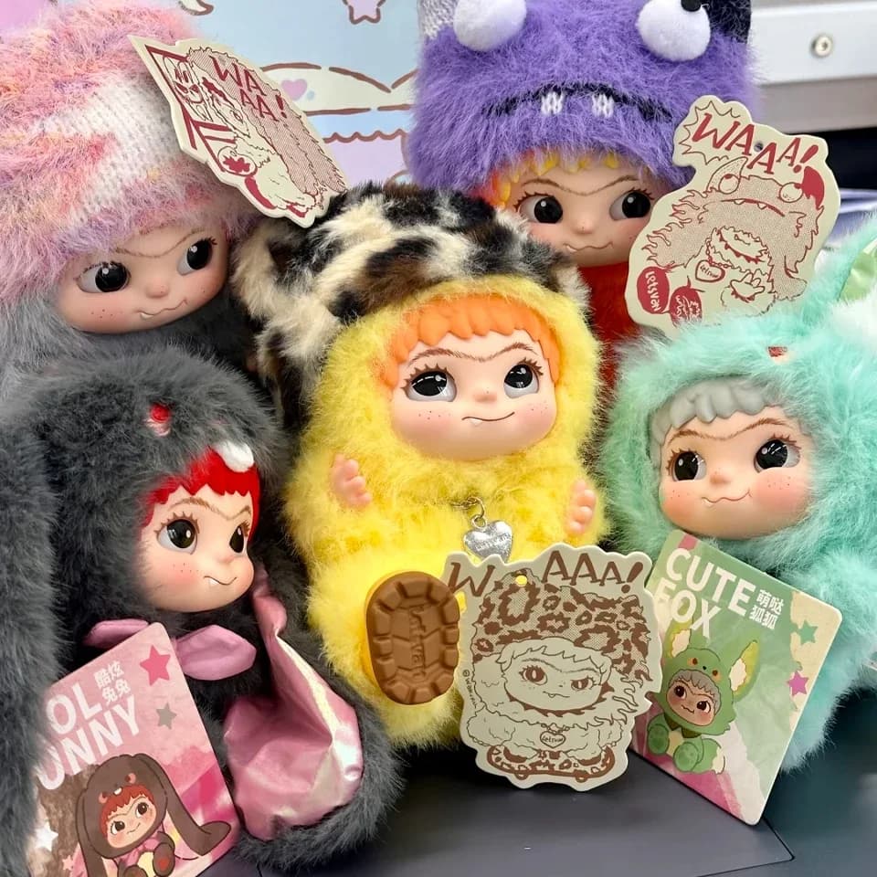 Nuova Scatola a Sorpresa Wakuku Fuzzy Trendy Fun Party - Action Figure Wakuku Carina, Ciondolo Borsa Bambola, Borsa a Sorpresa Regalo