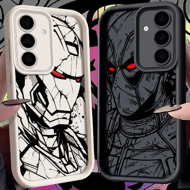 Custodia in silicone Marvel Art Ironman per Samsung Galaxy S26 S25 Ultra S24 S23 Plus S22 S21 S20 FE, protezione antiurto per telefono