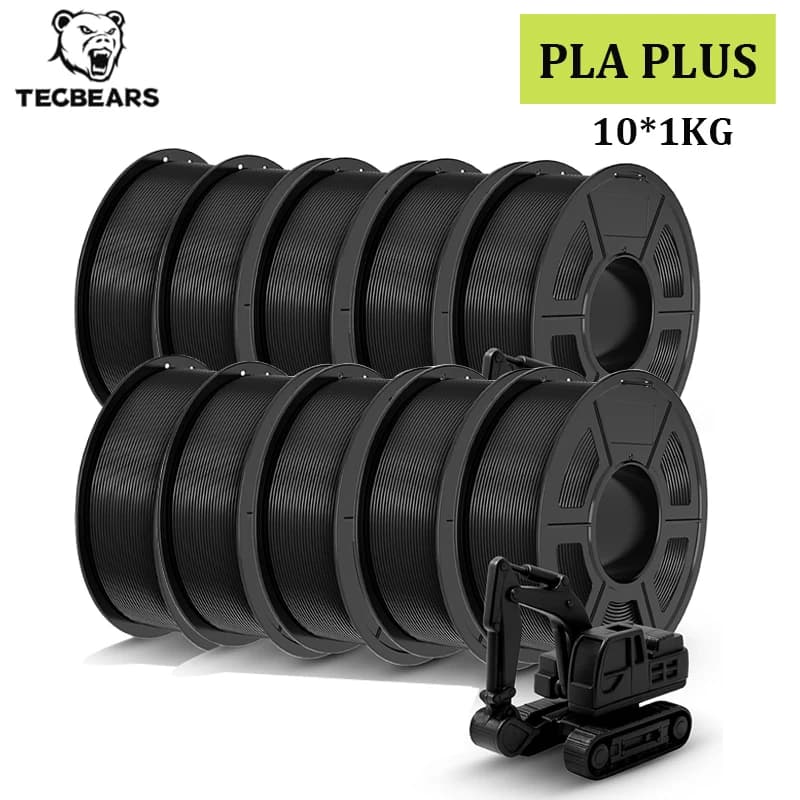 3D Printer TECBEARS PLA Plus 10KG 1.75mm Multicolor High Bubble Resistance Materials PLA+ for Most FDM 3D Printers