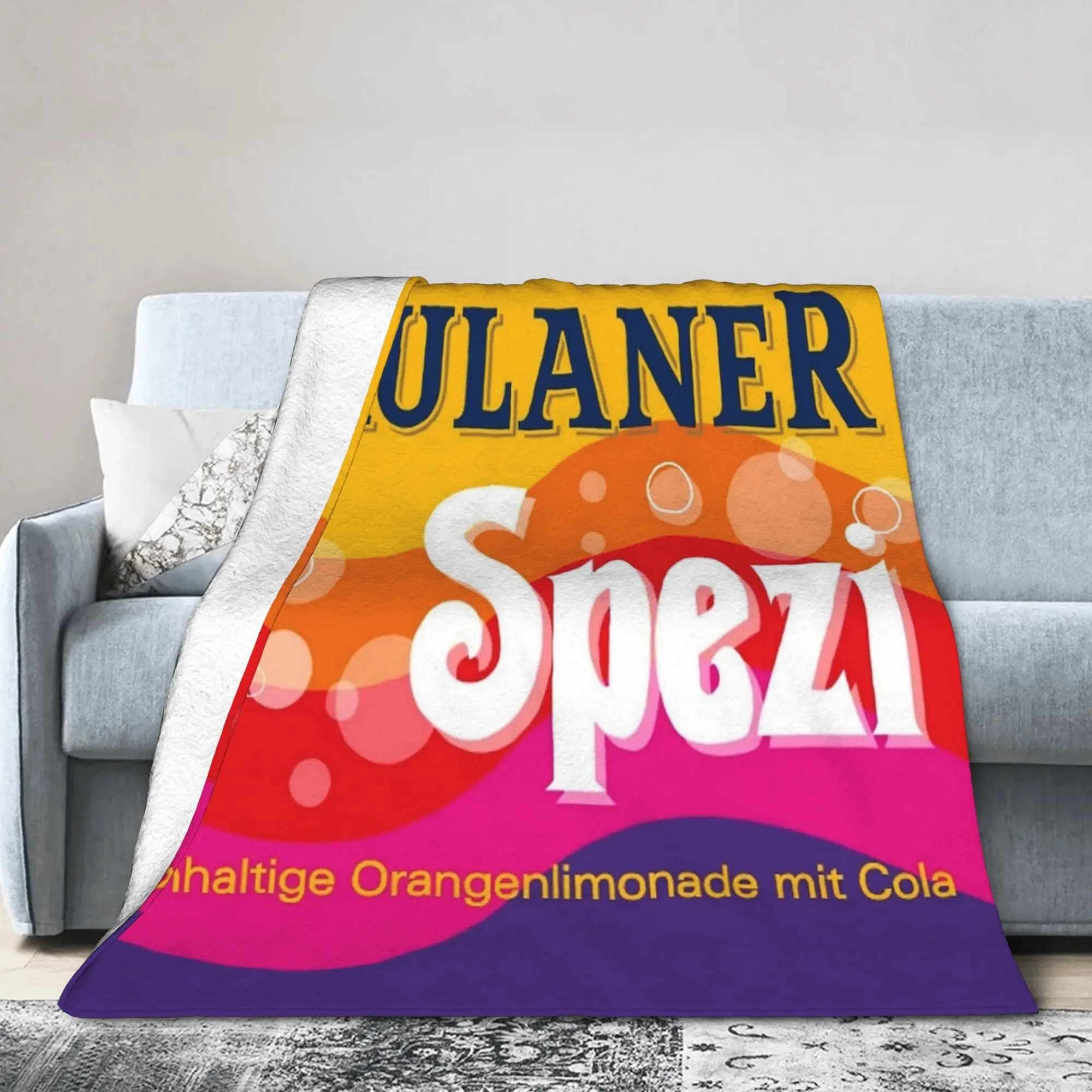 Paulaner Spezi Coperta Germania Bevanda di soda Modello caldo Peluche Coperta da tiro per divano letto Picnic Copriletto in flanella