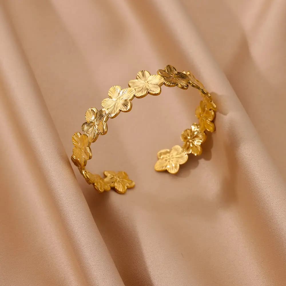 Bracciale fiore braccialetto per donna color oro Flora braccialetti in acciaio inossidabile fusione estetica coppia gioielli da polso regali pulsaras