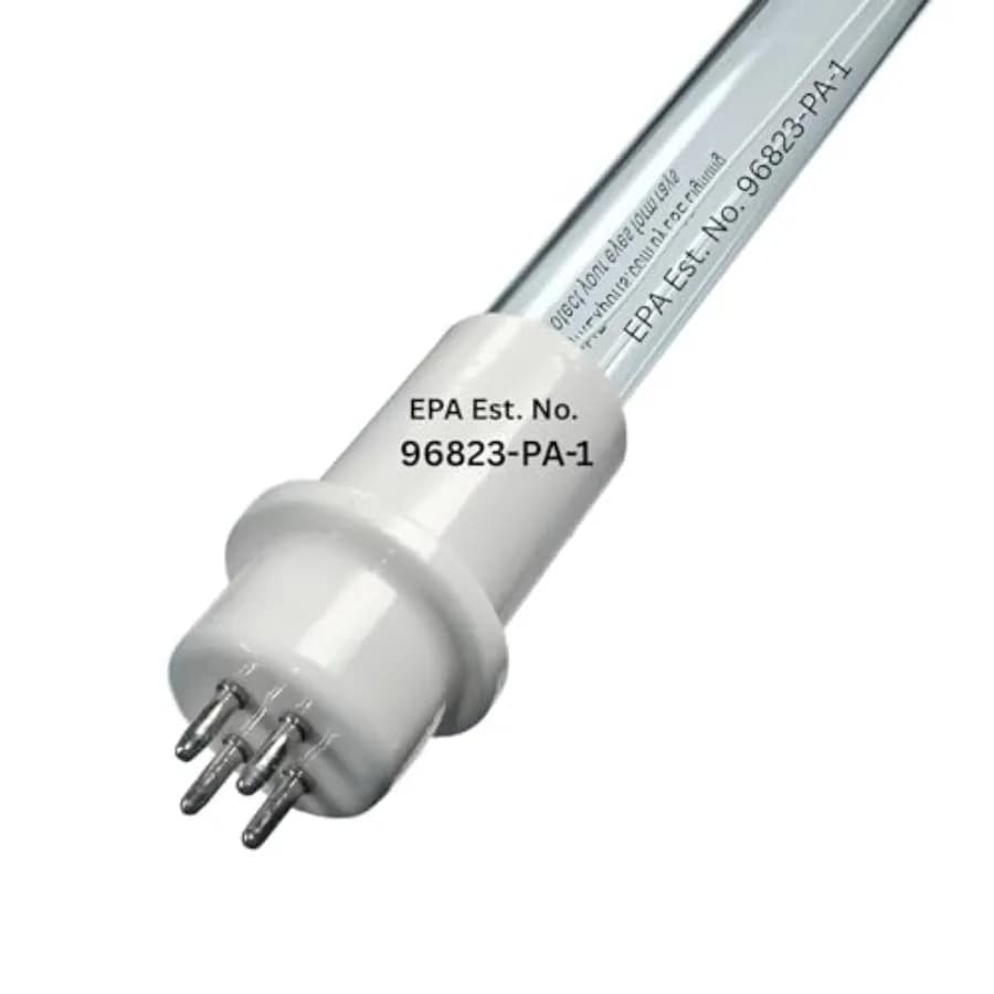 Lampada UV 22W Compatibile con Y0390 UV Air UVC-24V, Lampada Ultravioletta al Quarzo da 16 Pollici con Base a 4 Pin e Anello di Fissaggio, 254nm UVC