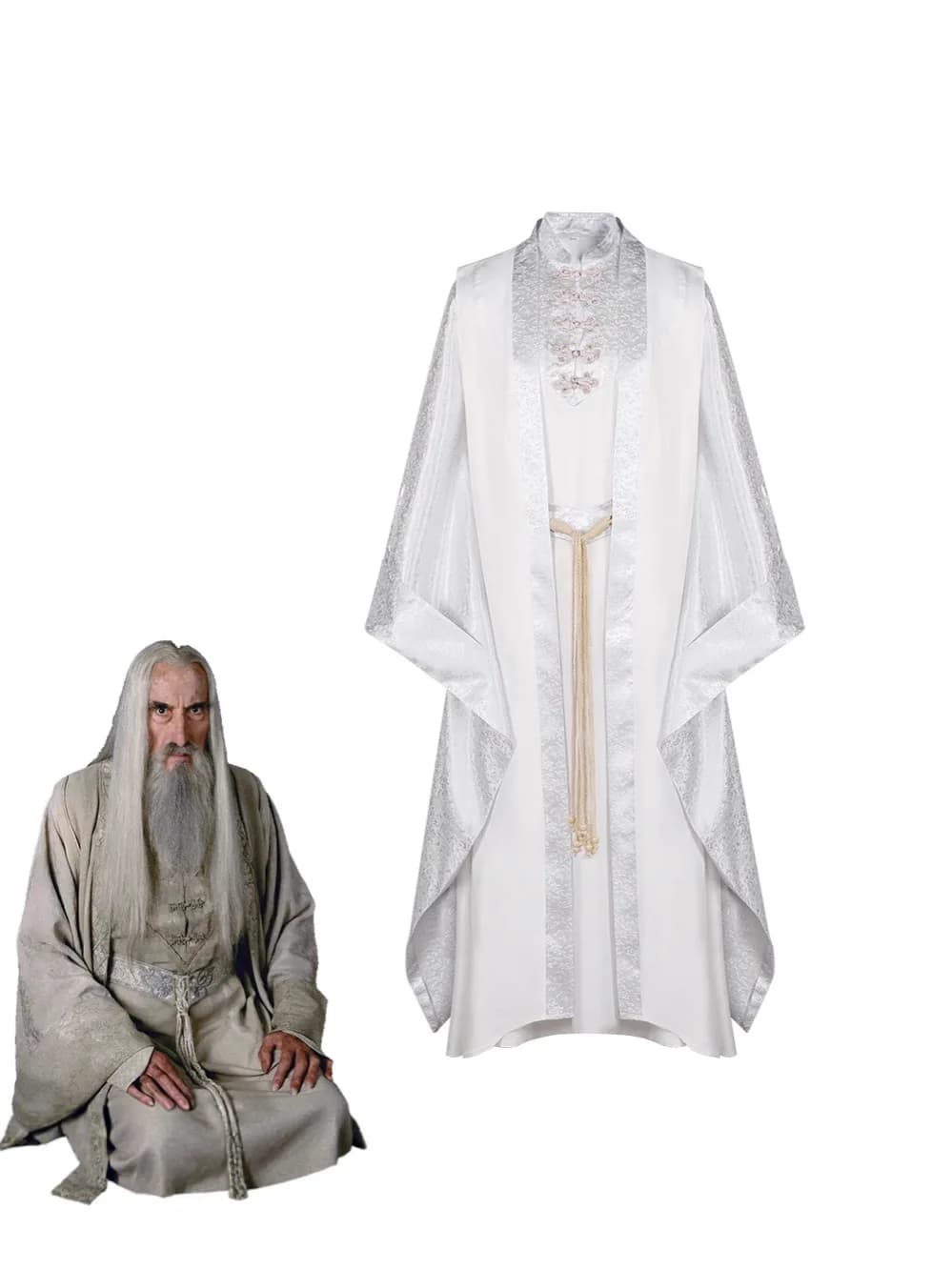 Lord of the Rings Cosplay Costume Elf Queen Eowyn Saruman Outfit The Two Towers Stage Wear for Halloween Party