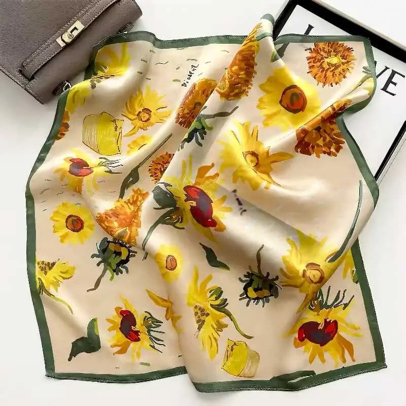 Sciarpa di seta di gelso al 100%, sciarpa di seta elegante in materiale puro 53x53 cm Accessorio casual avvolgente quadrato alla moda per regalo da donna