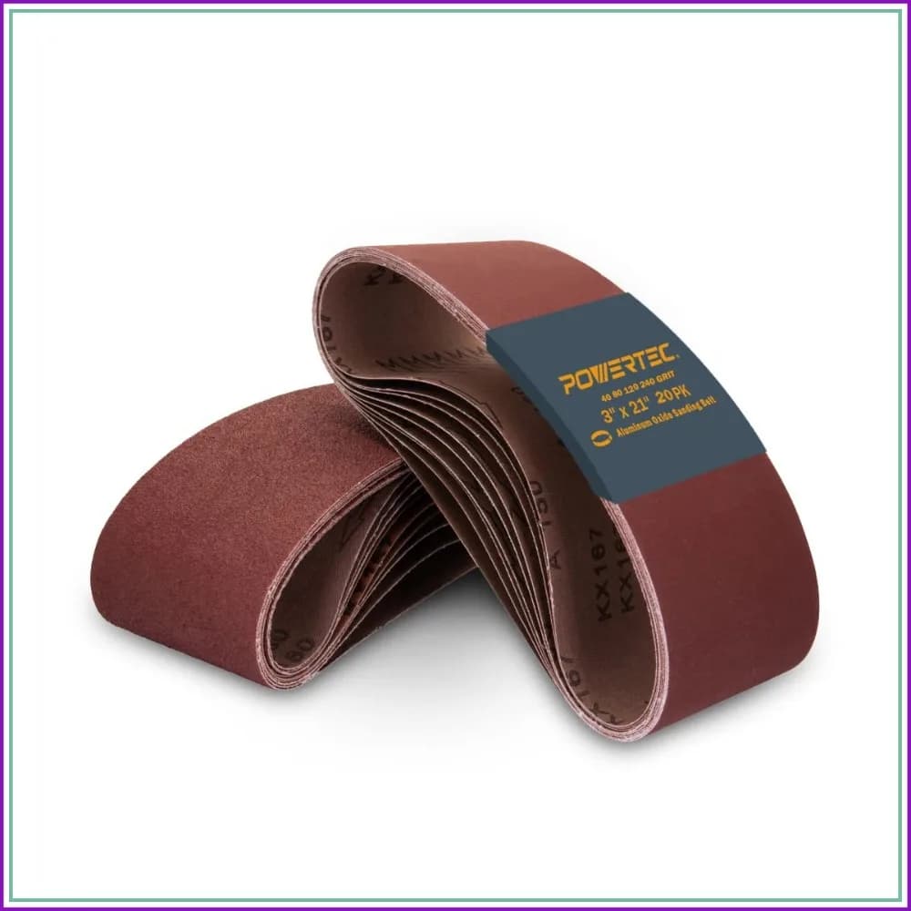 3x21 Inch Sanding Belts, 20PK, 5 Each of 40/80/120/240 Grits, Aluminum Oxide, for Belt Sander, Woodworking, Paint, Metalworking