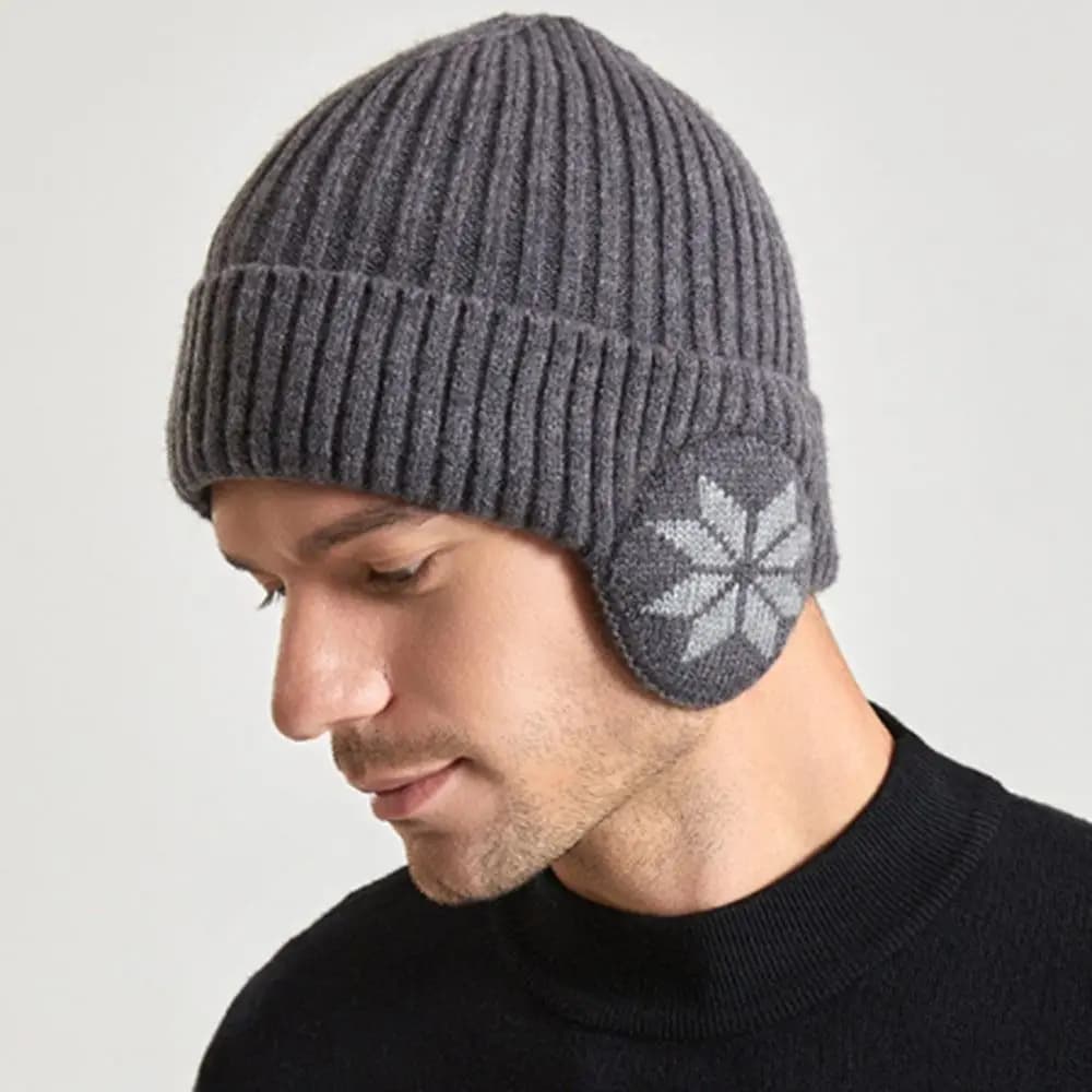 Cappello lavorato a maglia con fiocco di neve in morbido peluche casual ispessito Mantieni caldi berretti Berretto invernale antivento Cappelli semplici Ciclismo all'aperto