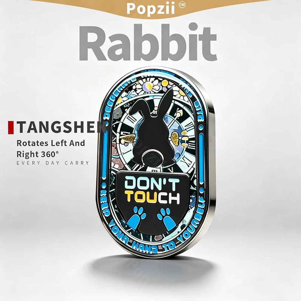 TANGSHEN EDC Rabbit Fidget Slider Crystal Sealing Rotates Left And Right 360° Fidget Toys For Adults Anxiety Relief Gadgets
