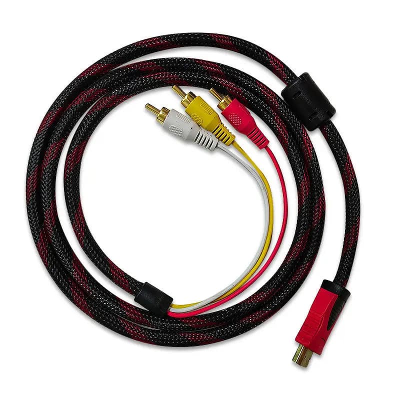 Convertitore di conversione da 1,5 M Cavo compatibile HDMI a RCA Maschio a 3 RCA AV Maschio AV Composito Maschio M/M Cavo adattatore connettore