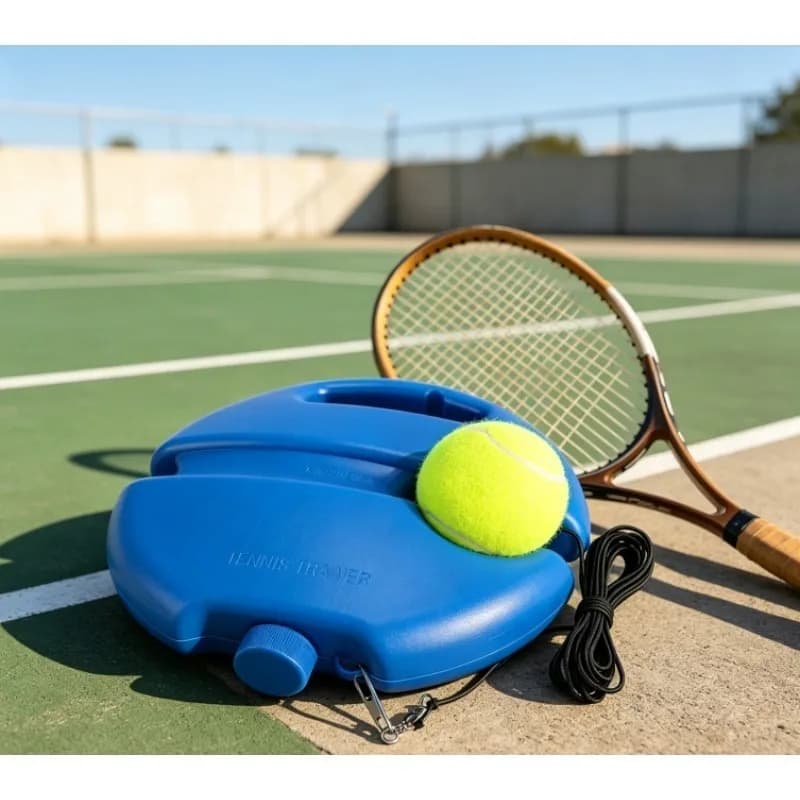 A Set Tennis Training Ball With String, Trainer Balls Self Practice and Replacement Tool, Ideal for Indoor and Outdoor Practice