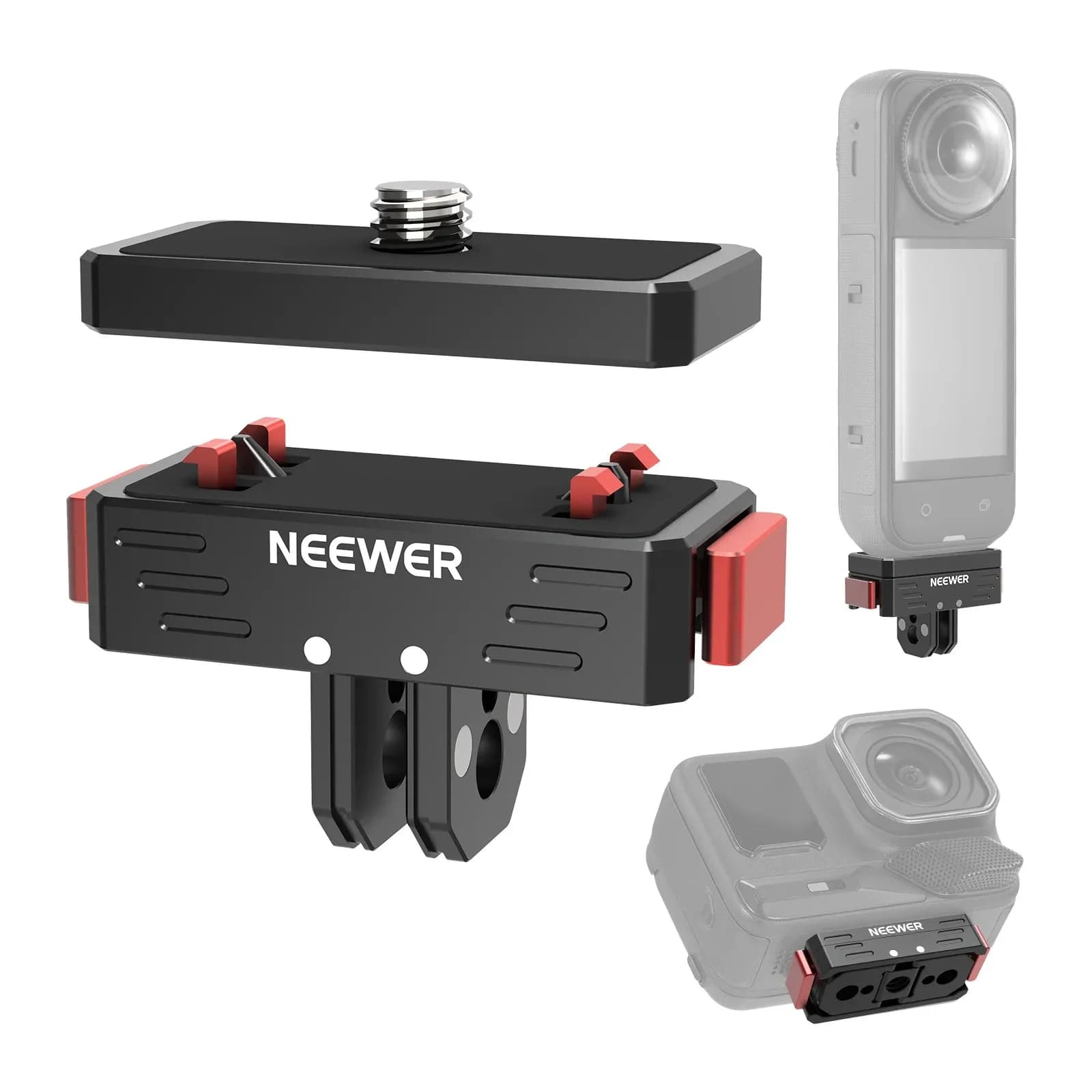 NEEWER GP-88 GP-87 Magnetic Quick Release Mount Universal Camera Adapter Compatible with Insta360 Series Action Cameras