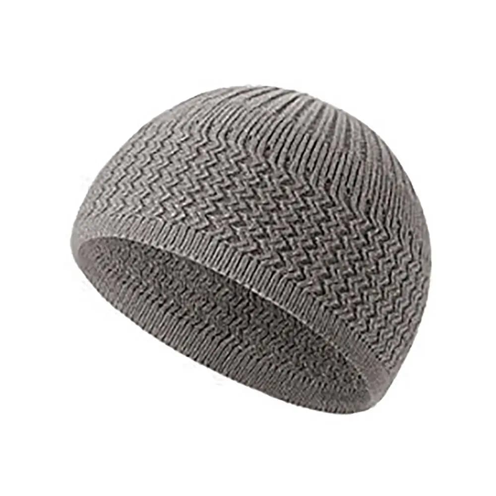 2023 New Wool Muslim Cap 10colors Winter Warm Mosque Hats Beanies Cap Male Female