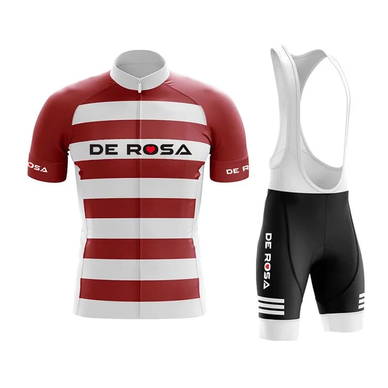 De Rosa Cycling Jersey, Summer Short Sleeve Cycling Suit, Reflective Padded Bib Shorts, Quick Dry Breathable Bicycle Riding Gear