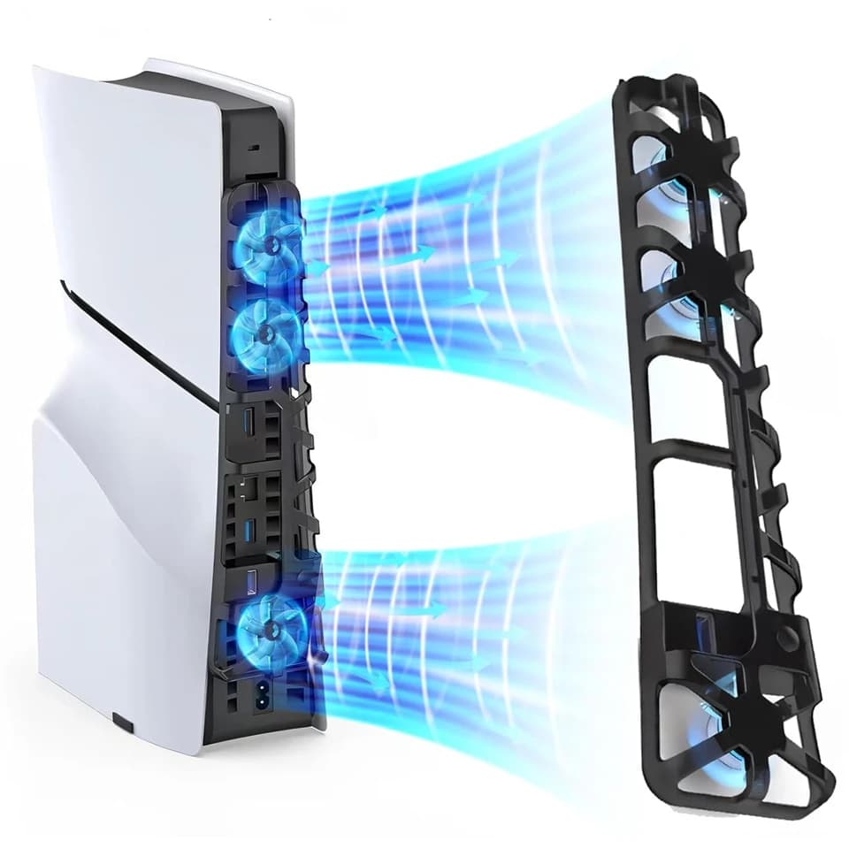 Ventola di raffreddamento per console di gioco PS5 Slim Disc Edition/edizione digitale con illuminazione RGB Porta USB 3.0 per accessori PlayStation 5