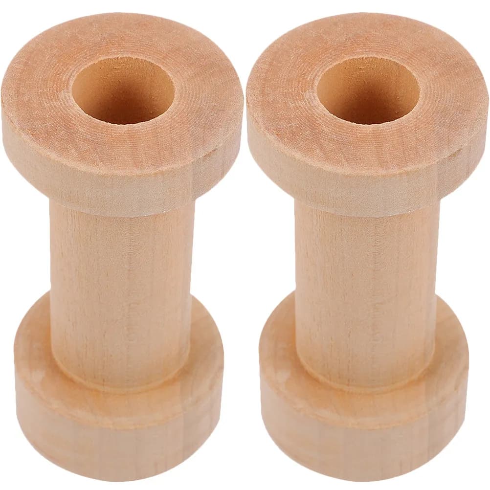 2 Pezzi Portafilo in Legno, Bobine per Filo da Cucito Anti-Groviglio, Bobine in Legno Liscio per Artigianato, Quilting, Ricamo, Lavoro a Maglia