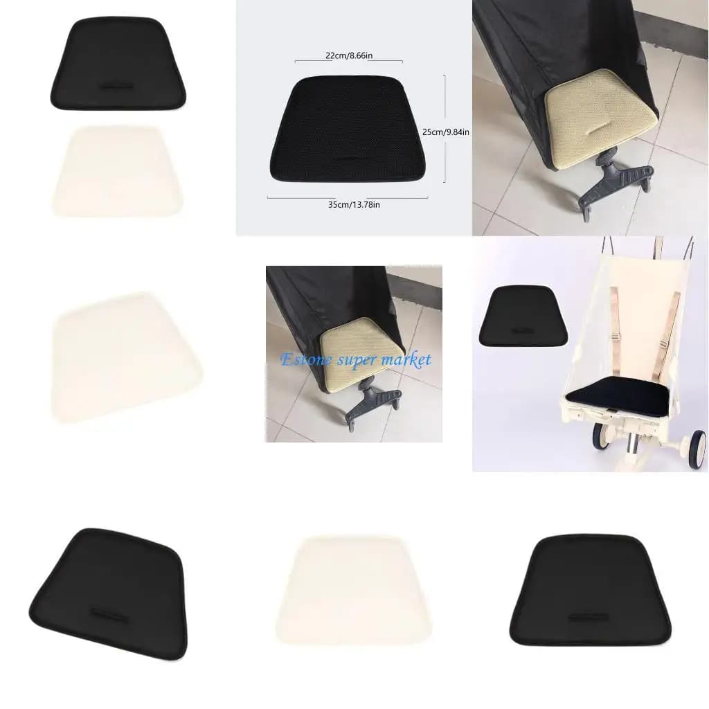 090B Cuscino per sedile per passeggino traspirante per bambino Morbido cuscino in poliestere con supporto ergonomico facile