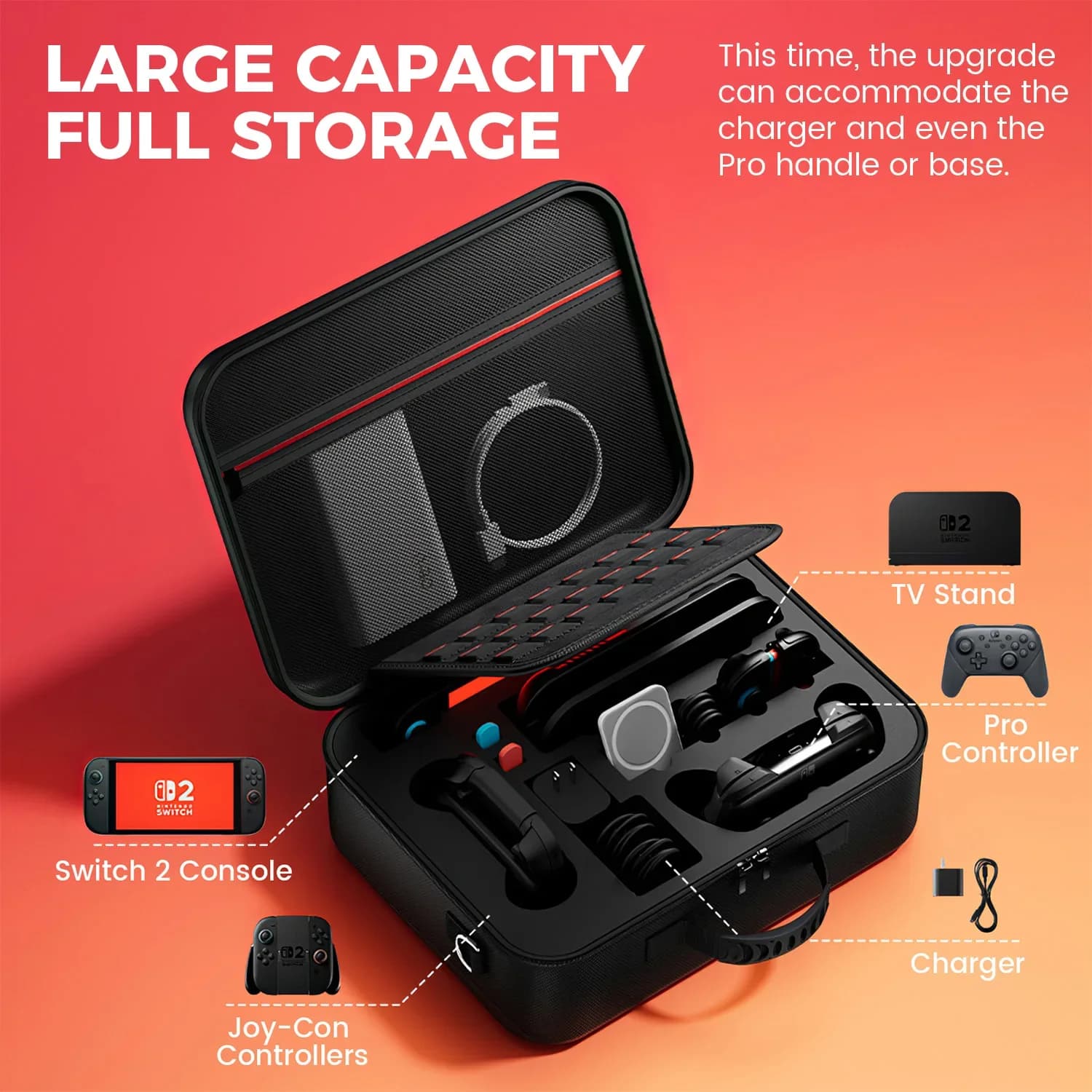 Suitable for switch2 storage bag, switcholed protective case, large capacity full set of ns2 game case bag