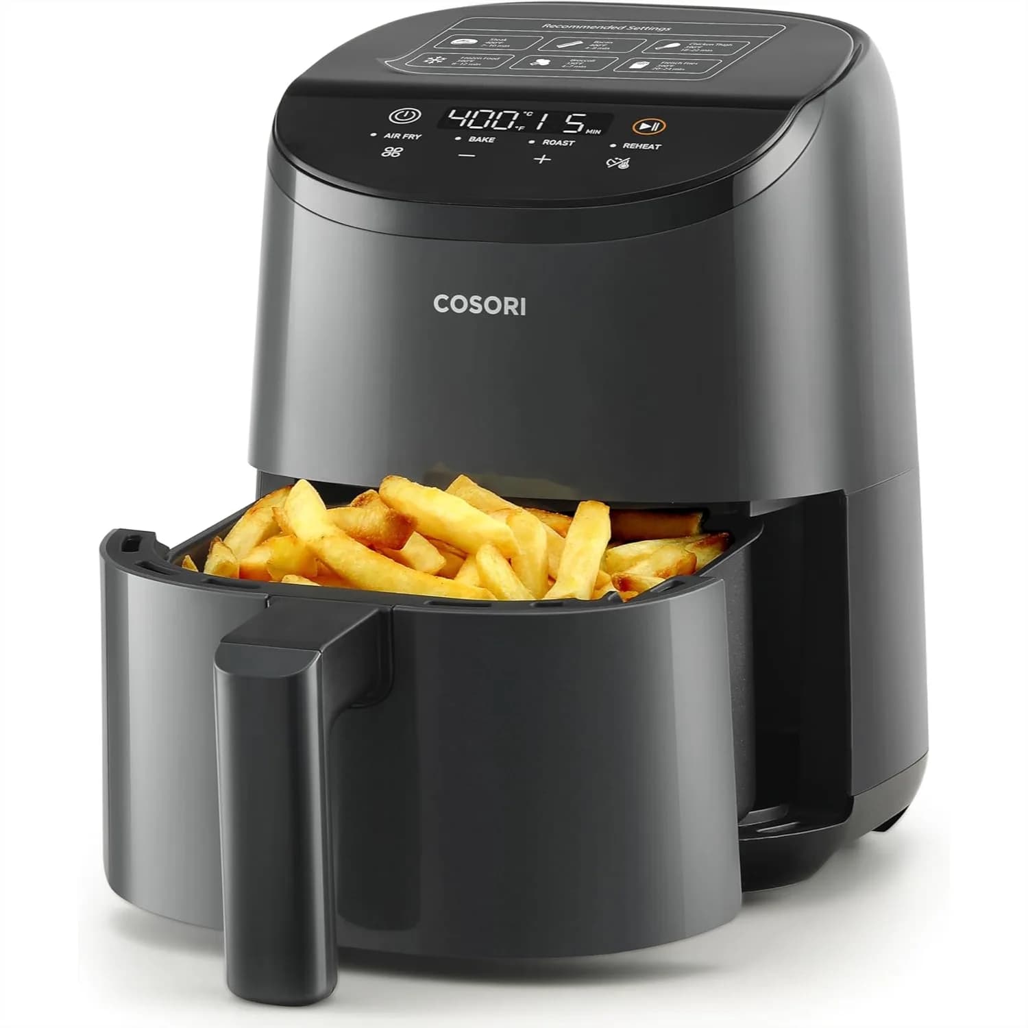 Friggitrice ad Aria 2.1 QT, Mini Friggitrice ad Aria 4-in-1 con Funzioni di Riscaldamento, Arrosto e Cottura, Fino al 97% Meno Olio, Cestello Antiaderente Lavabile in Lavastoviglie