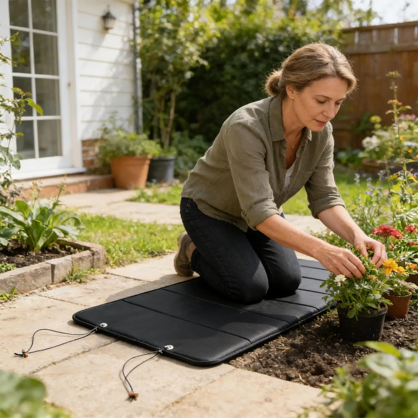 Foldable Gardening Mat, thick and waterproof, for yoga, meditation, prayer, training, hiking, backpacking