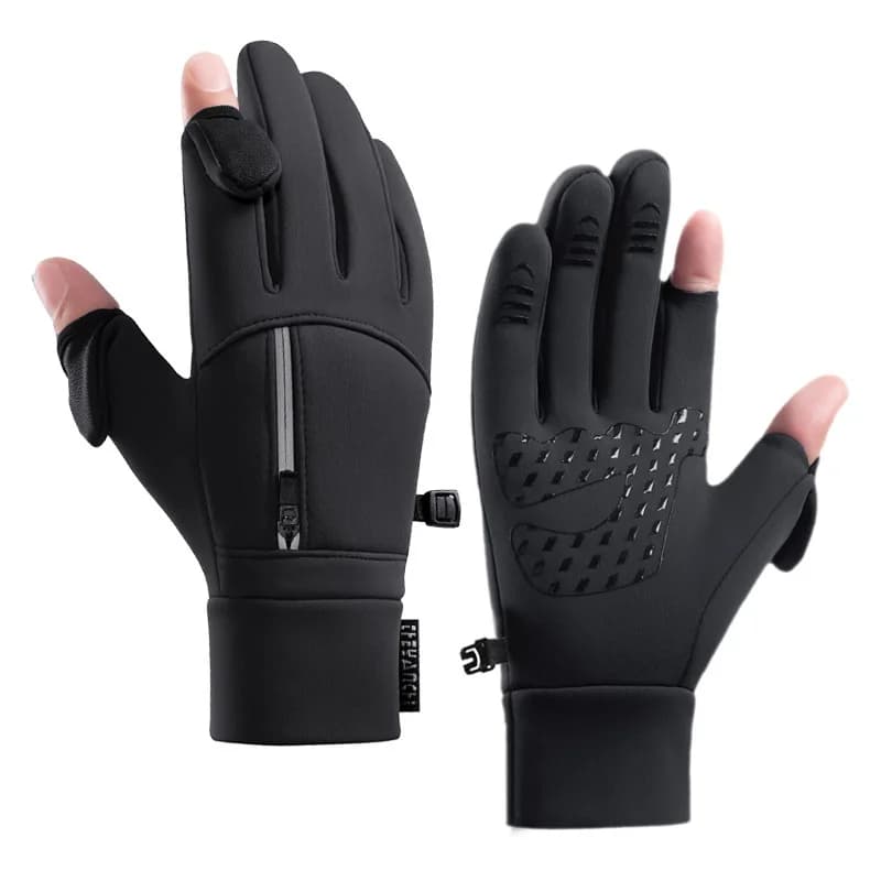 Attrezzatura da ciclismo, guanti caldi per bicicletta, forniture per biciclette e moto da esterno calde e antivento a due dita esposte