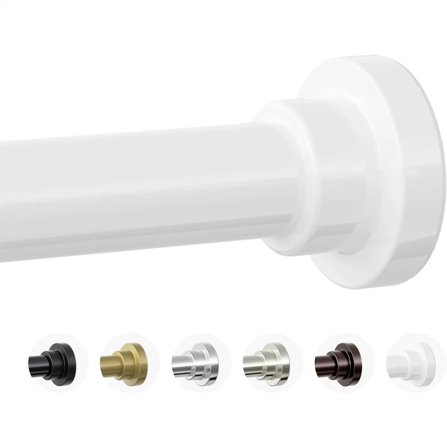 Heavy Duty Tension Shower Curtain Rod, 28-74 inch Adjustable No Drill Spring Rod for Bathroom, Shower Stall, White