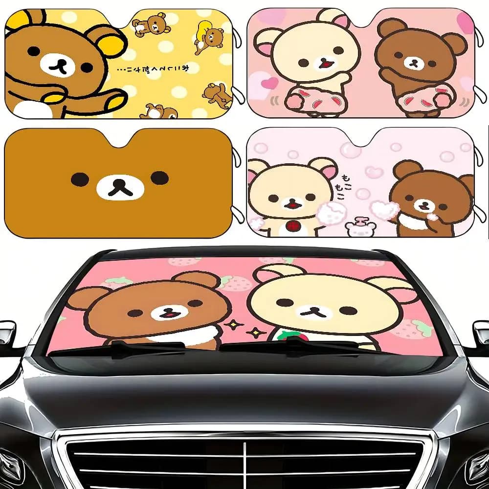 Parasole per parabrezza Cartoon-R-rilakkumas, carino, elegante e alla moda, copertura per parabrezza auto, tenda parasole per auto, protezione solare per auto