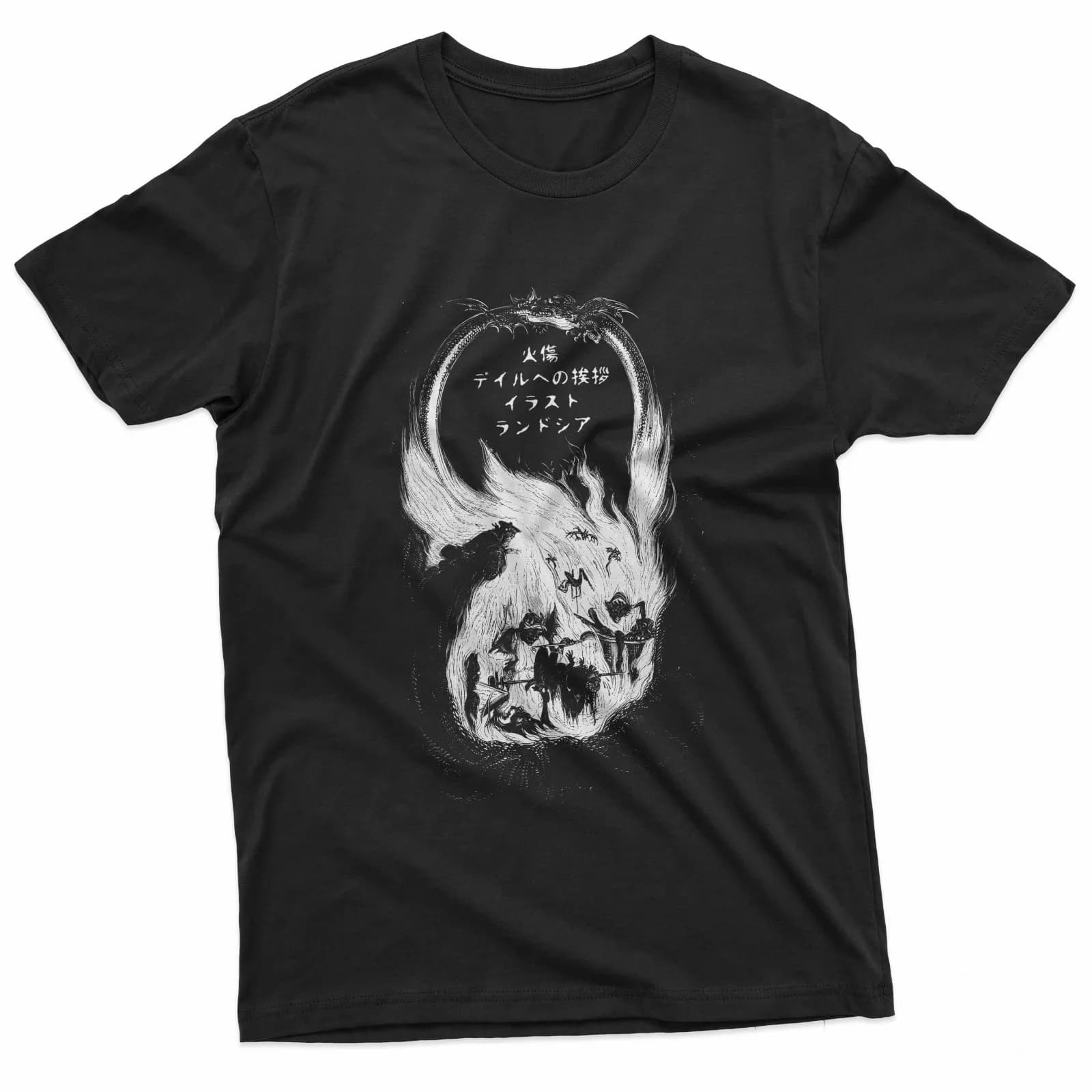 T-shirt da uomo in stile gotico horror giapponese