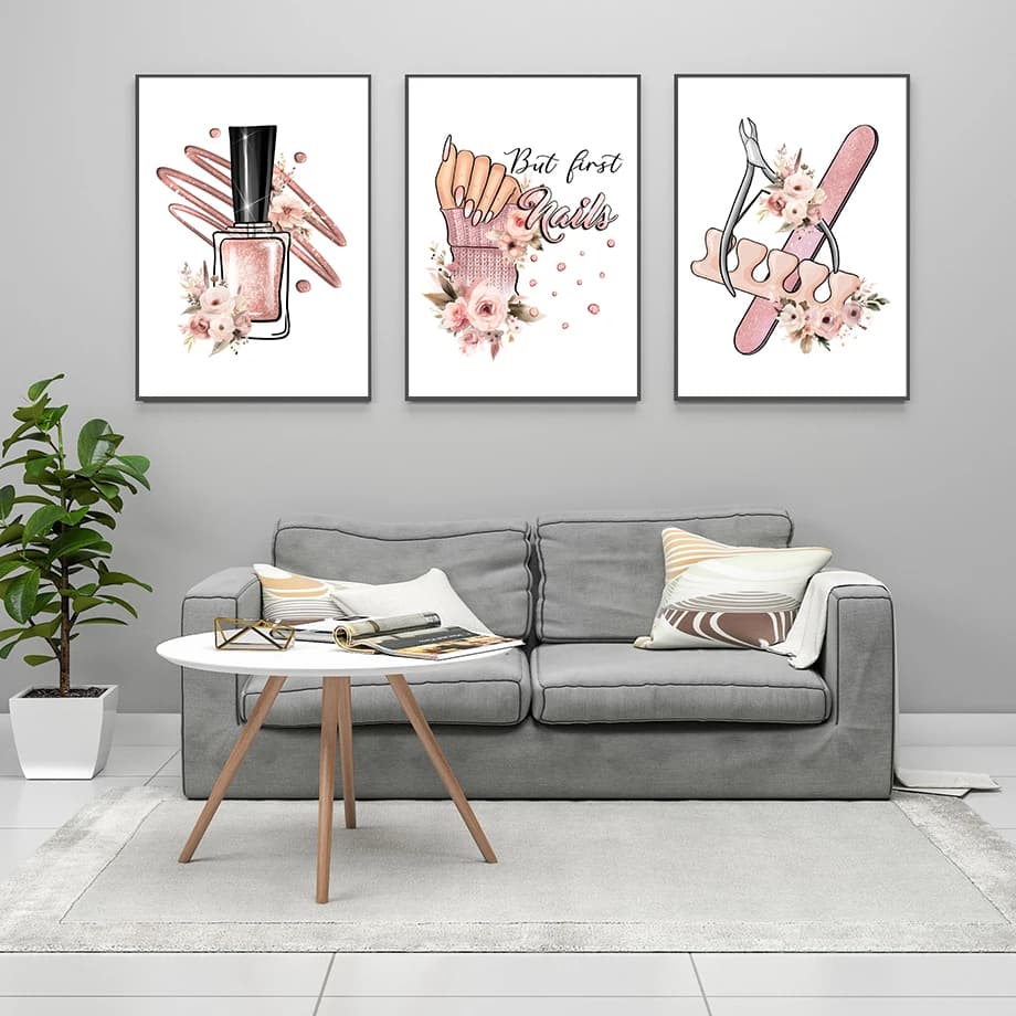 Salone di bellezza segno Manicure Poster stampa Manicure regali Nail Studio Wall Art Canvas Nordic Home Living Room Decor