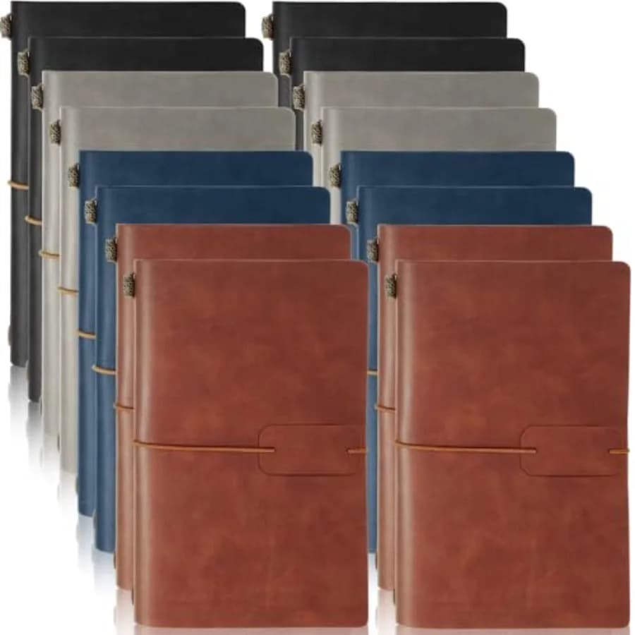 1 Pcs Vintage Travel Notebooks 4.72 7.7 PU Leather Lined Journals Refillable Travelers Writing Notebook with Pages Card Holder