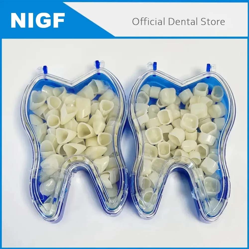PIORPOY 50/70 Pz Denti Dentali Impiallacciature Corona Temporanea Set Sbiancamento Resina Molare Anteriore Corona Temporanea Porcellana Strumenti Dentali