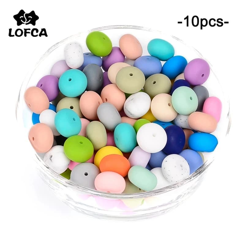 LOFCA 10 pz/lotto 19mm Abaco Perline di Silicone Allentate Elegante Collana di Perline Per Il Braccialetto FAI DA TE collana accessori di gioielli