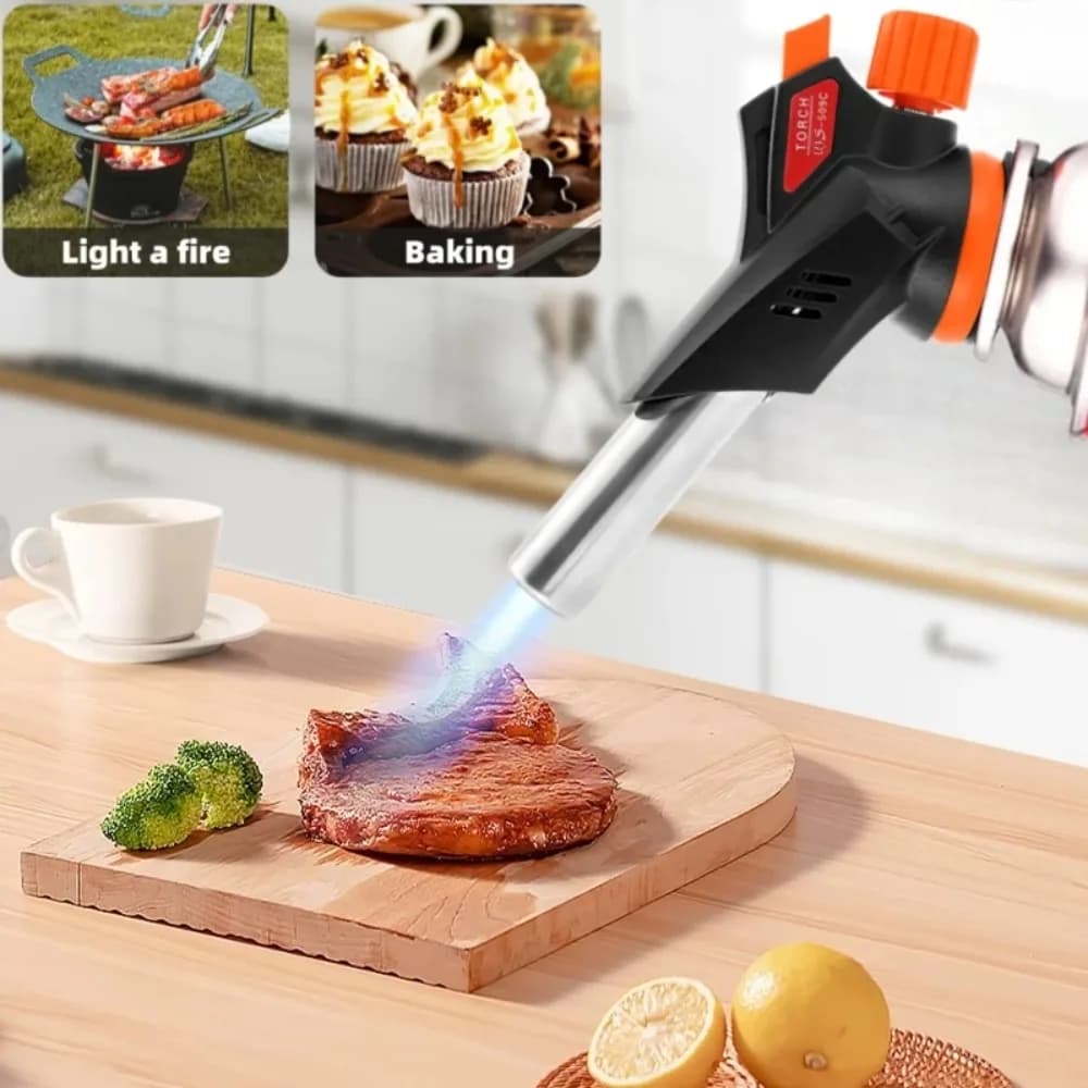 Torcia a gas butano per cucinare e saldare, con accensione automatica, per barbecue e campeggio