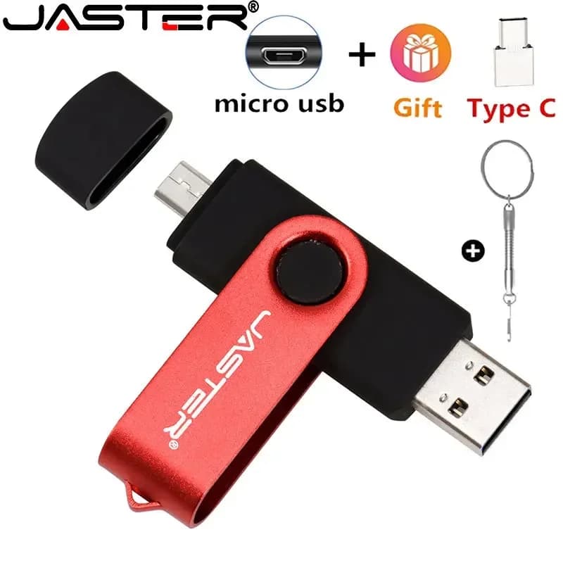 JASTER 3 in1 Micro OTG USB 2.0 flash drives adattatori di tipo C gratuiti 64GB 32GB Pen Drive Memory stick per Android smart phone U Disk