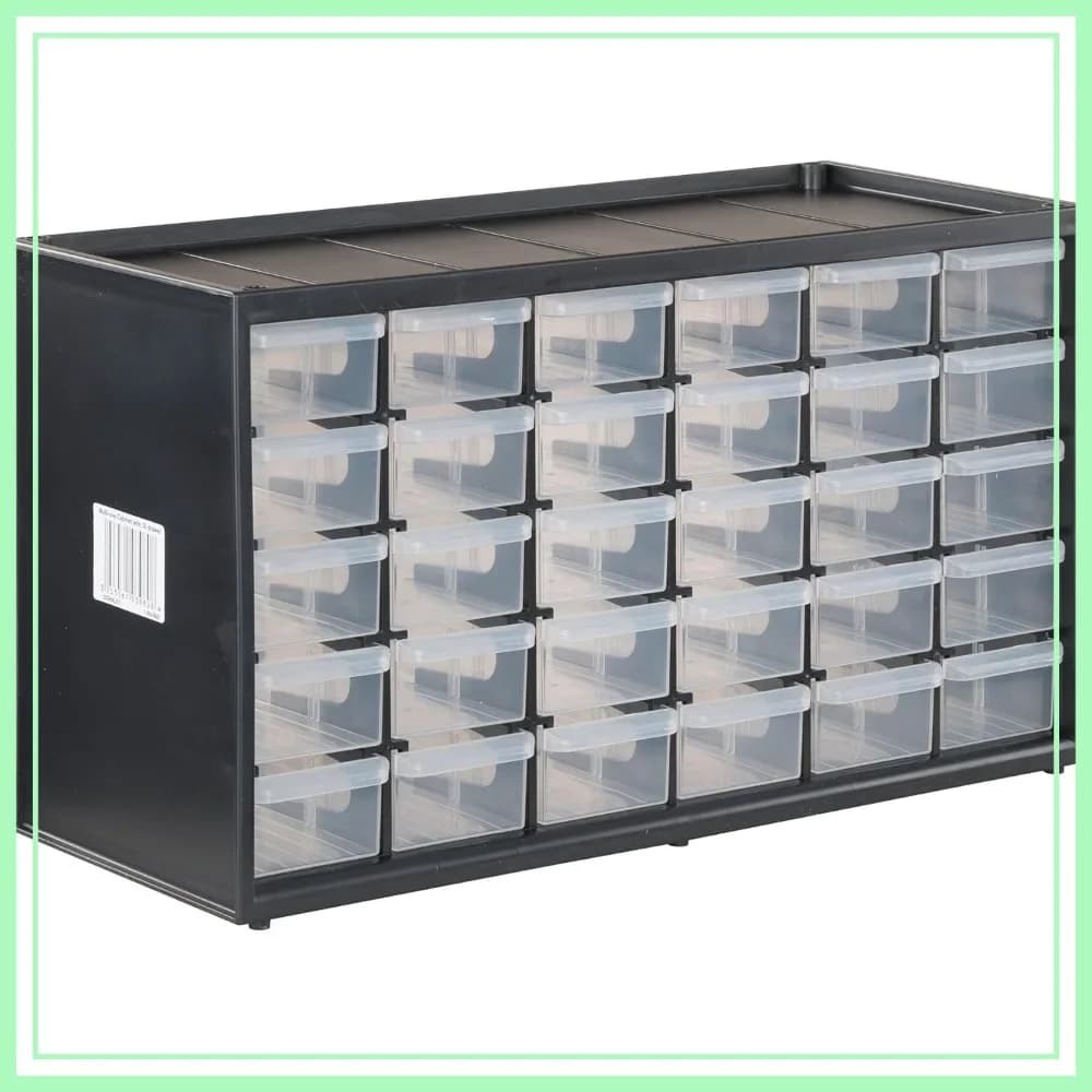 30 Drawers Modular Storage System, Plastic Organizer Impilable for Small Objects