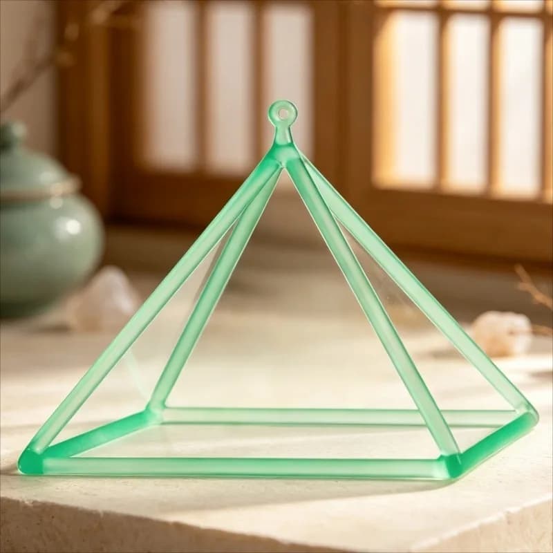 Colorful Singing Pyramid Crystal Singing Pyramid Meditation Sound Healing Quartz Merkaba Yoga Handmade Percussion Instrument