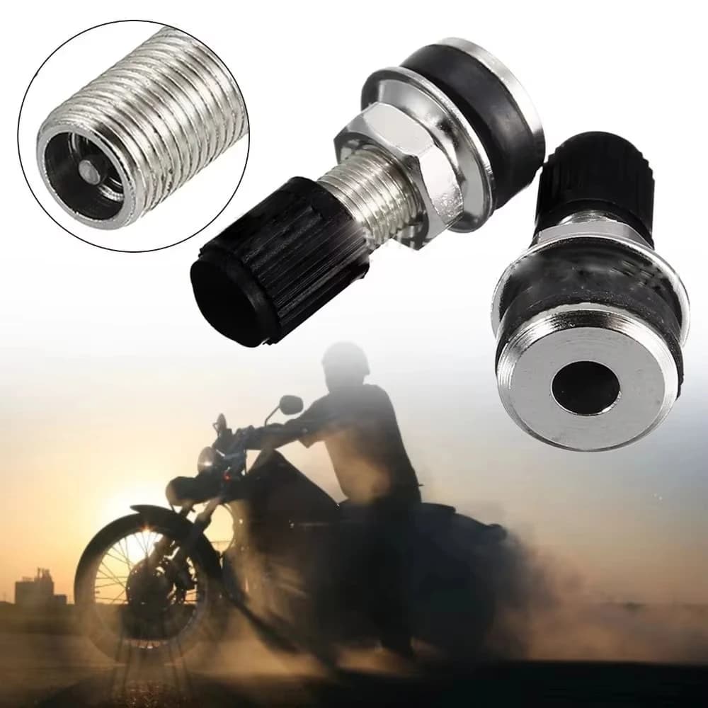 Valvola per Ruota Moto 32mm - Valvola per Pneumatici Tubeless per Moto, Scooter, Quad, Mountain Bike, con Tappo Antipolvere, Uso Generale