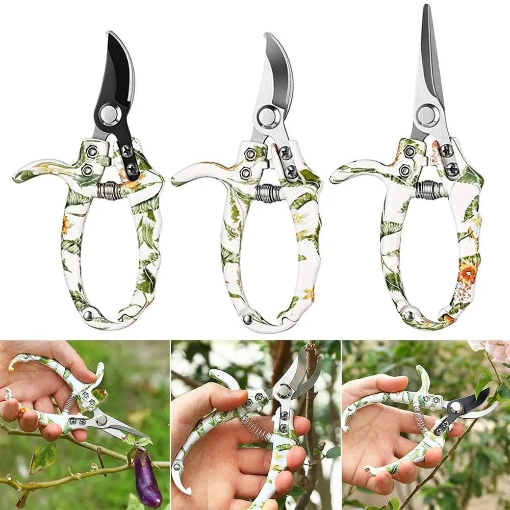 Useful SK5 Steel Pruning Shears Floral Pattern Professional Garden Scissors Non-slip Handle Effortless Gardening Tool Bonsai